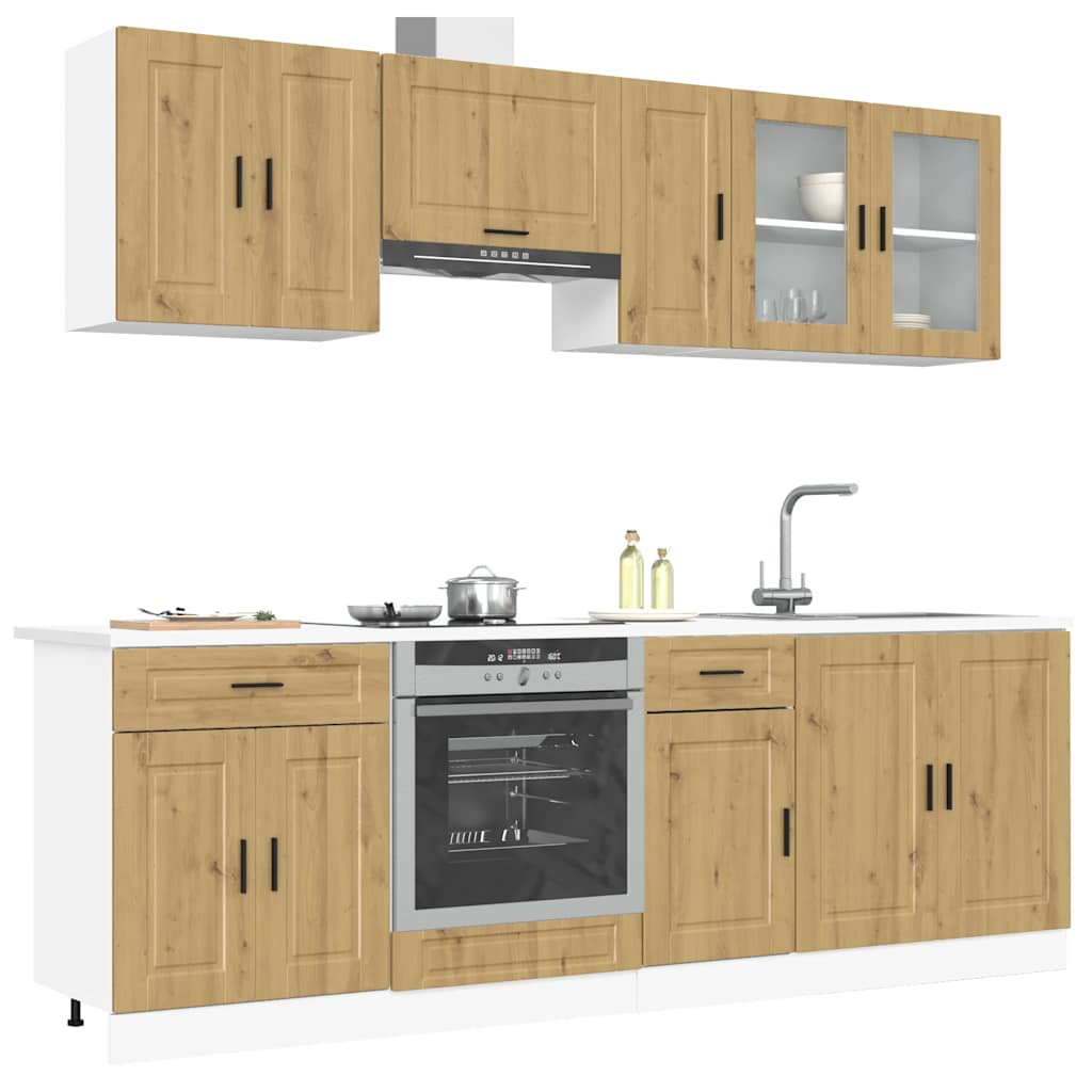 vidaXL 8-tlg. Küchenschrank-Set Kalmar Artisan-Eiche Holzwerkstoff