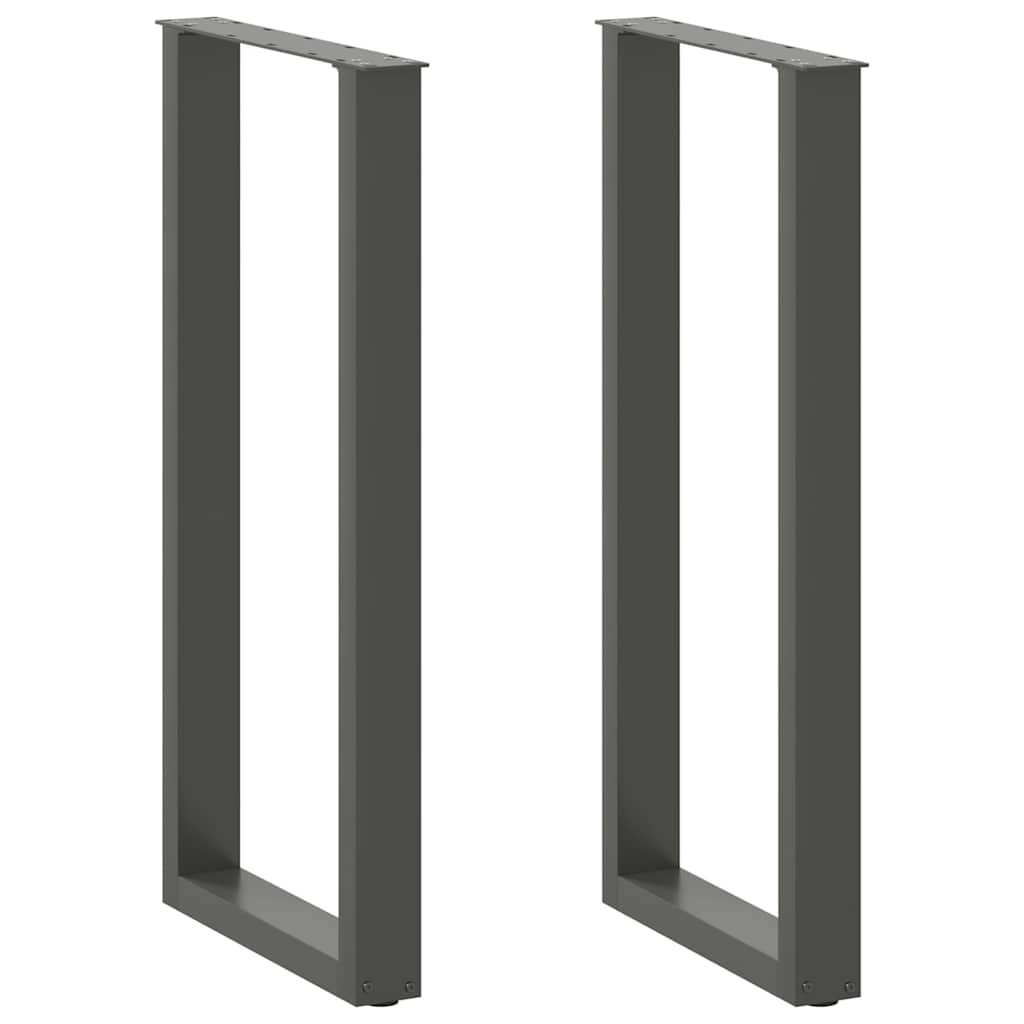 vidaXL Bartischbeine U-Form 2 Stk. Anthrazit 50x(100-101) cm Stahl