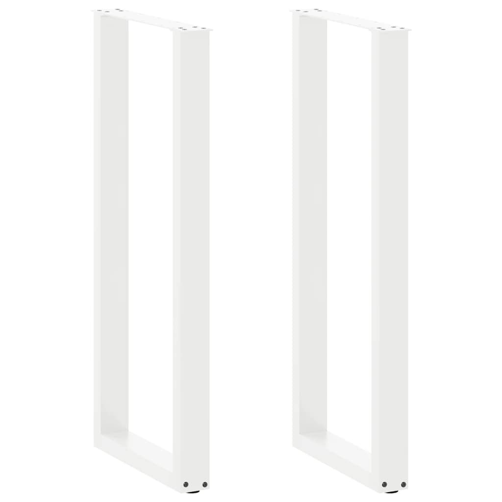 vidaXL Bartischbeine U-Form 2 Stk. Weiß 40x(110-111) cm Stahl