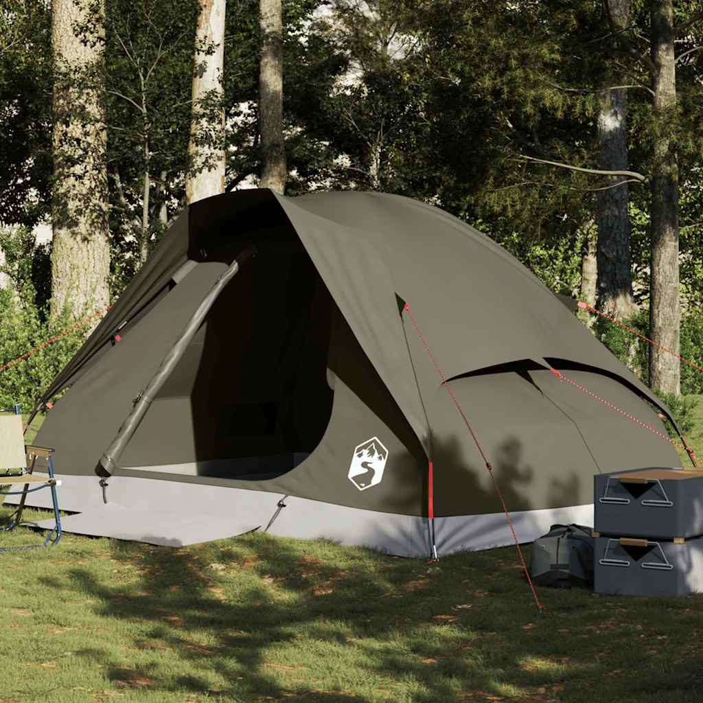 vidaXL Kuppel-Campingzelt 4 Personen Braun Wasserdicht