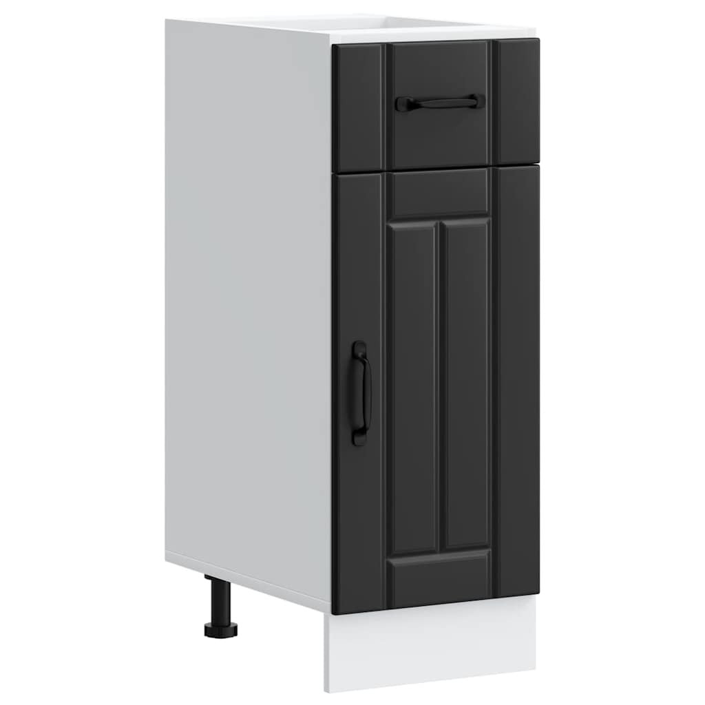 vidaXL Küchen-Unterschrank Lucca Schwarz Holzwerkstoff