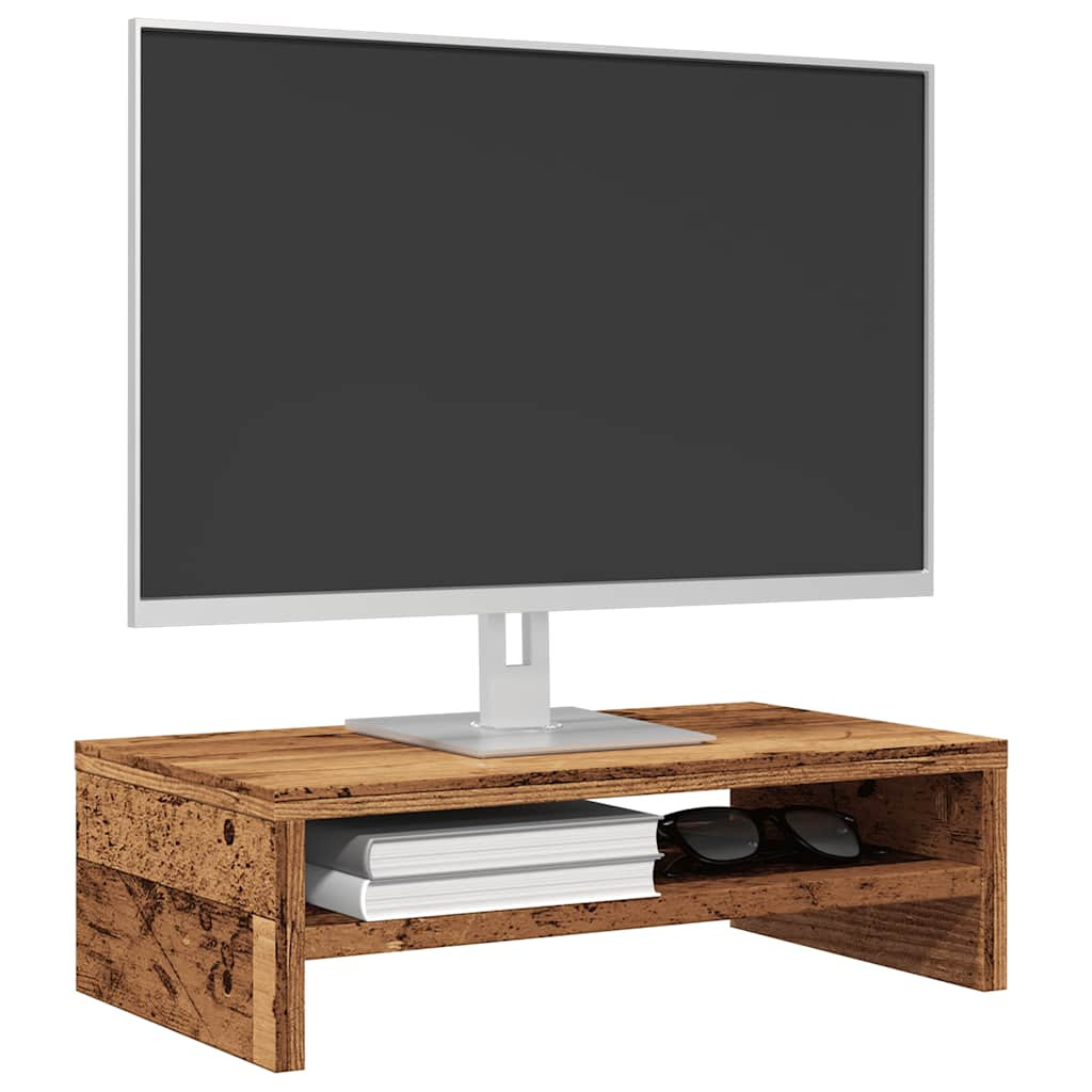 vidaXL Monitorständer Altholz-Optik 42x24x13 cm Holzwerkstoff