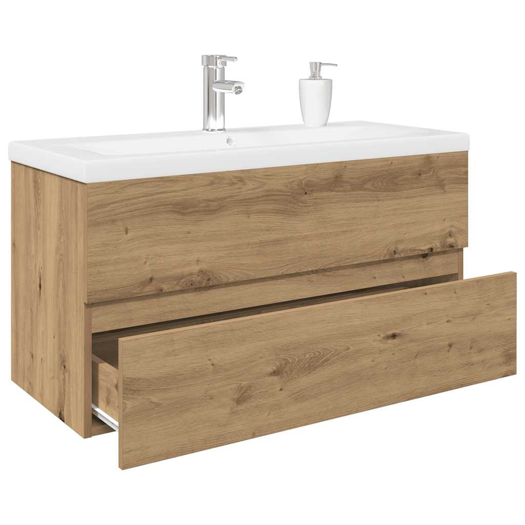 vidaXL Waschbeckenunterschrank mit Einbaubecken und Wasserhahn