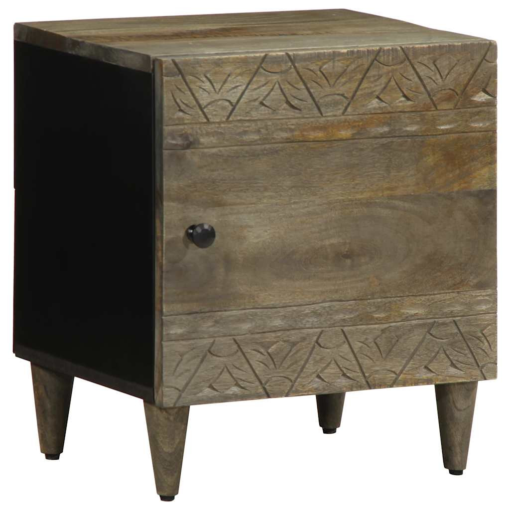 vidaXL Nachttisch Hellgrau 40x33x46 cm Massivholz Mango