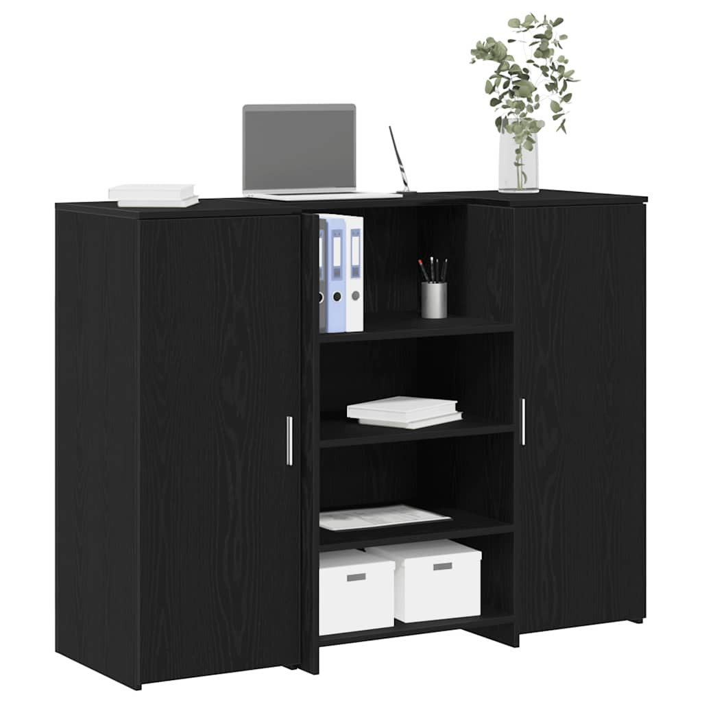 vidaXL Empfangstheke Schwarz Eichen-Optik 135x50x103,5cm Holzwerkstoff