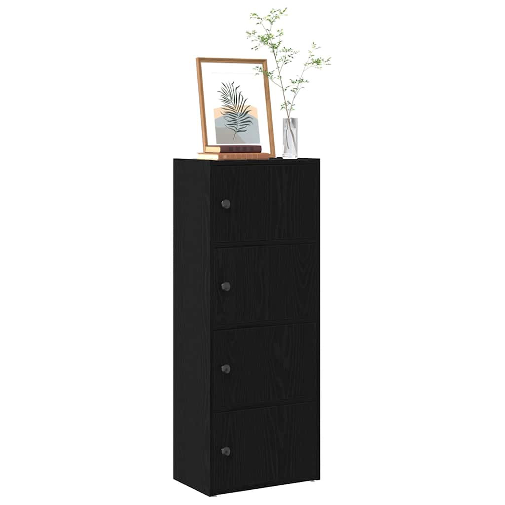 vidaXL Bücherregal Schwarz Eichen-Optik 40x24x102 cm Holzwerkstoff