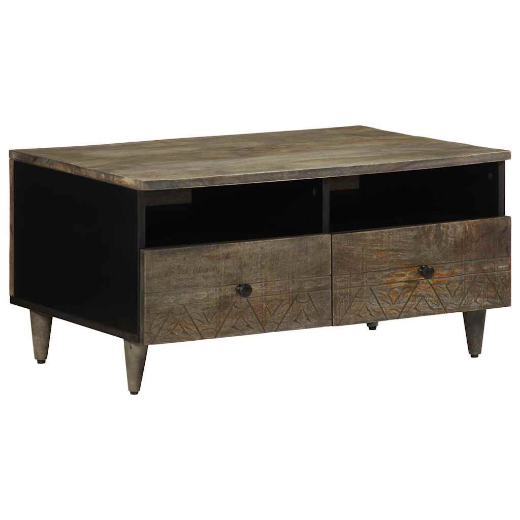 vidaXL Couchtisch Hellgrau 80x54x40 cm Massivholz Mango