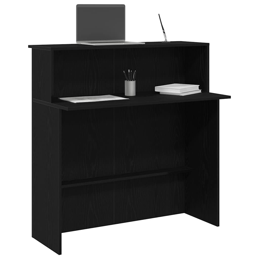 vidaXL Empfangstheke Schwarz 100x50x103,5 cm Holzwerkstoff
