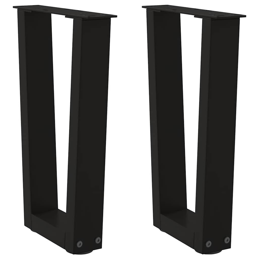 vidaXL Couchtischbeine V-Form 2 Stück Schwarz 38x(42-43,3) cm Stahl