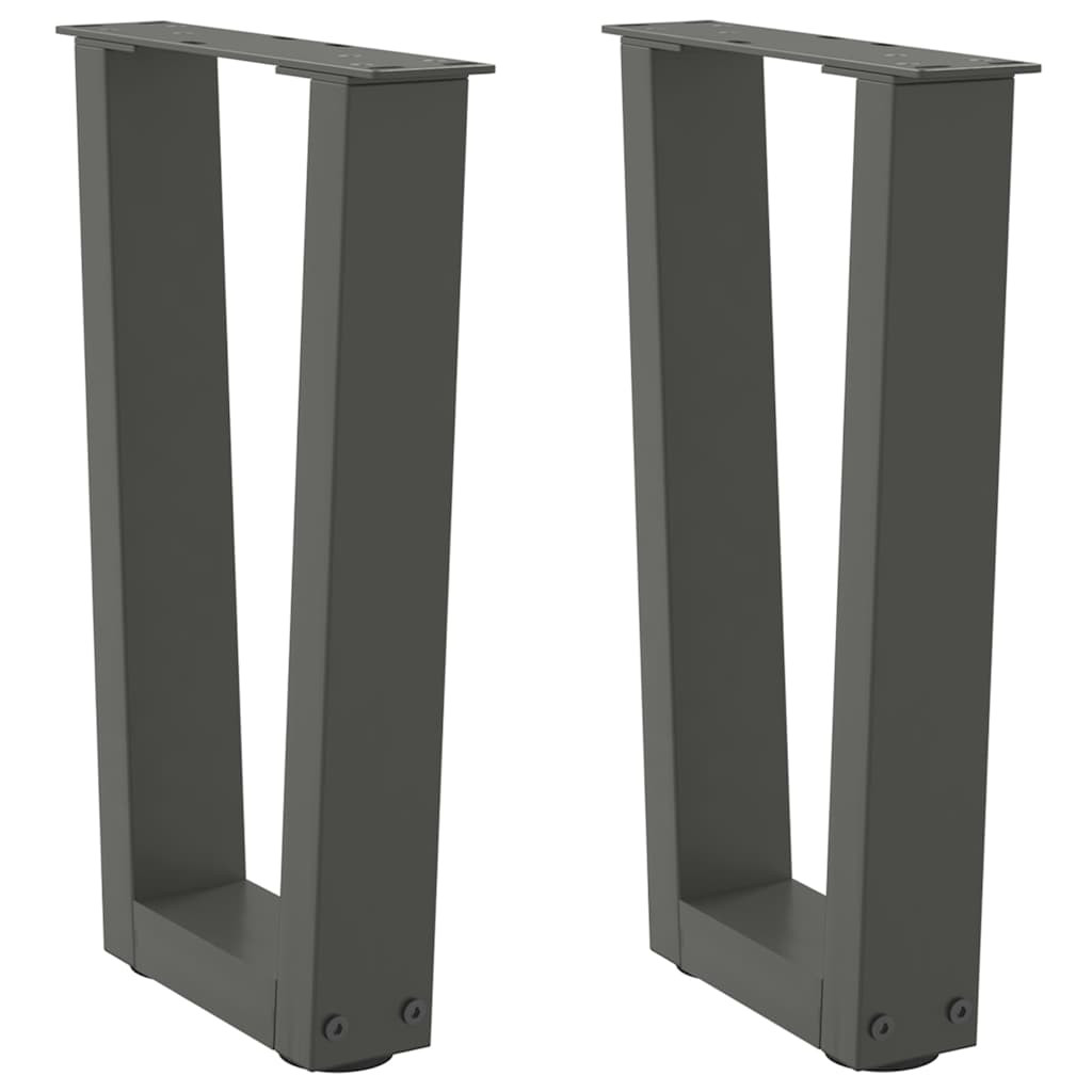 vidaXL Couchtischbeine V-Form 2 Stück Anthrazit 38x(42-43,3) cm Stahl