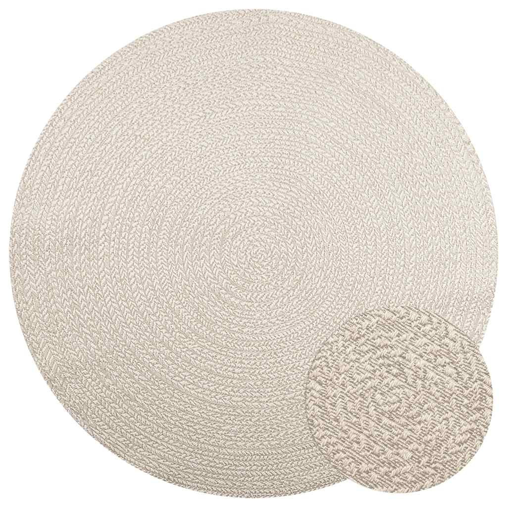 vidaXL Teppich ZIZUR Creme Ø 200 cm Jute-Optik Indoor und Outdoor