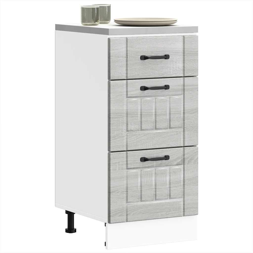 vidaXL Küchen-Unterschrank Lucca Grau Sonoma Holzwerkstoff