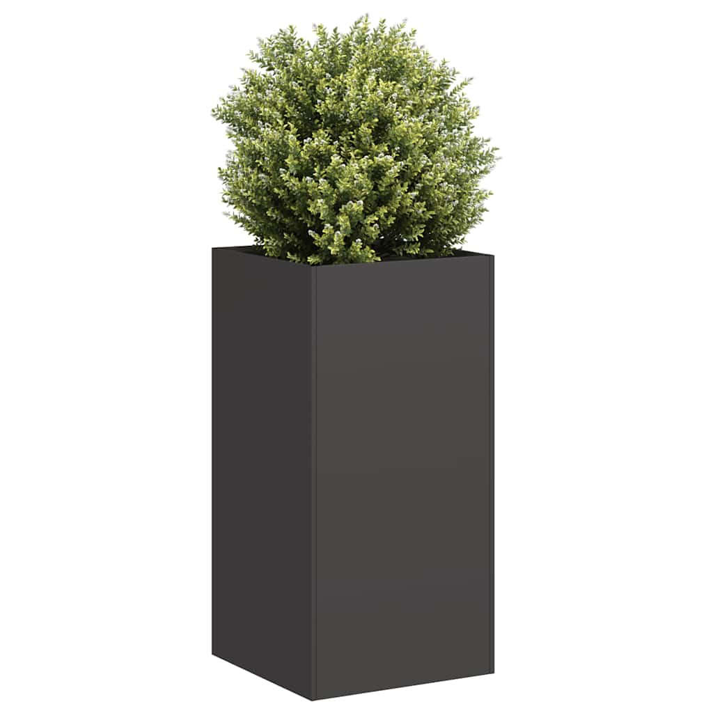 vidaXL Pflanzkübel Schwarz 40x40x80 cm Kaltgewalzter Stahl
