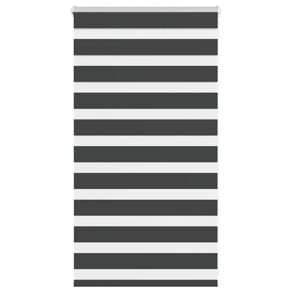 vidaXL Doppelrollo Schwarz 80x100 cm Stoffbreite 75,9 cm Polyester