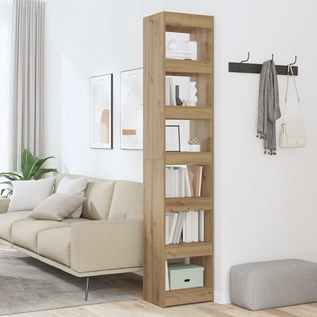 vidaXL Bücherregal/Raumteiler Artisan-Eiche 40x30x198 cm