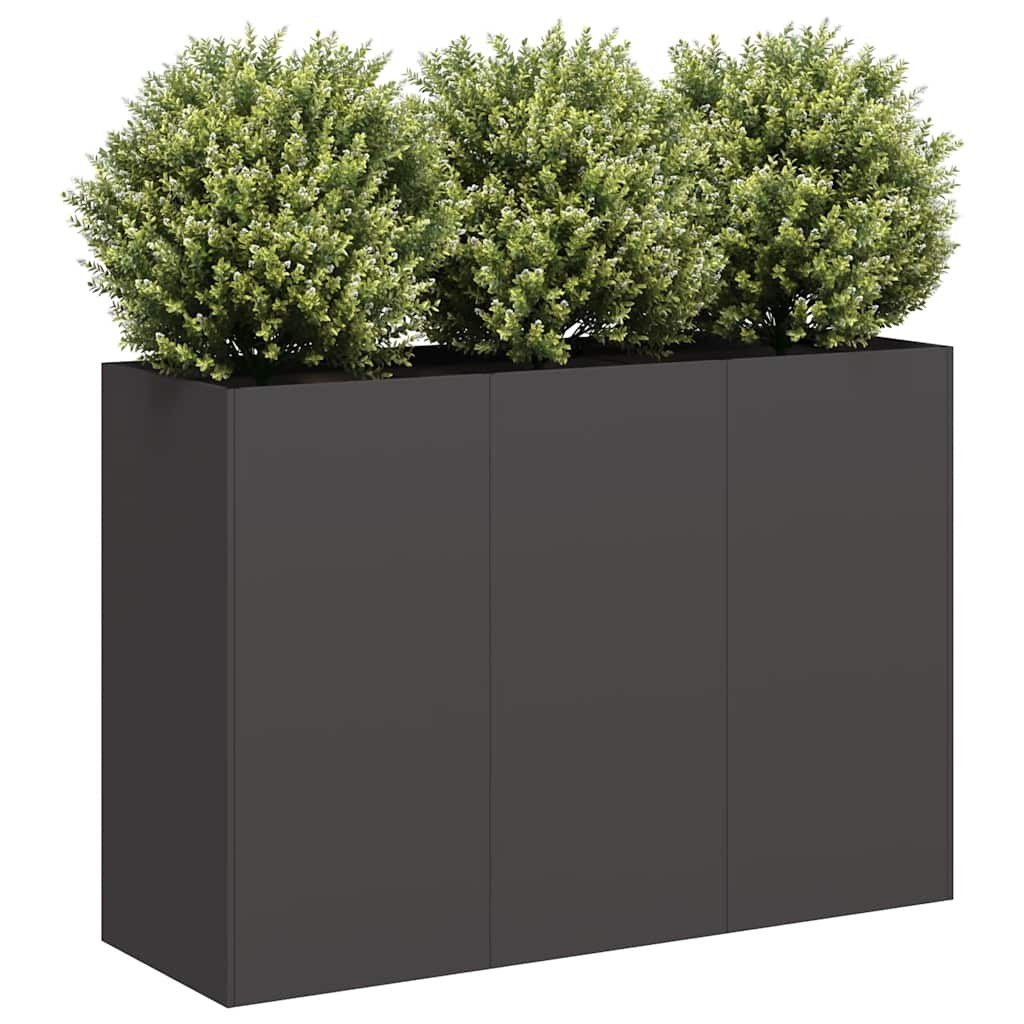 vidaXL Pflanzkübel Schwarz 120x40x80 cm Kaltgewalzter Stahl