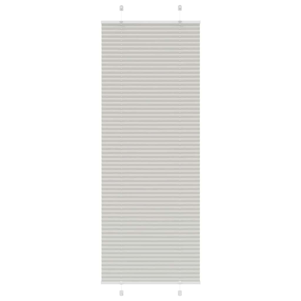 vidaXL Plissee Hellgrau 75x200 cm Stoffbreite 74,4 cm Polyester