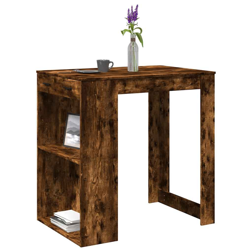 vidaXL Bartisch Räuchereiche 102x70x103,5 cm Holzwerkstoff