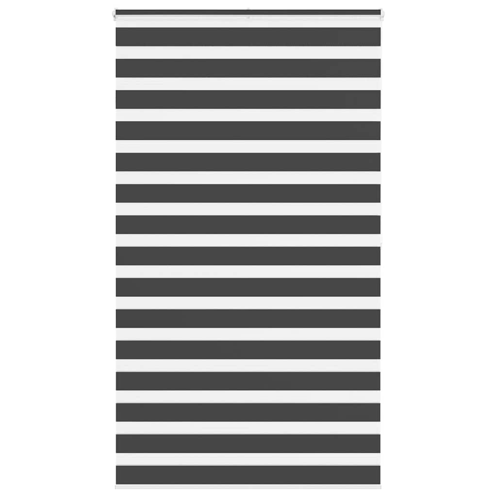 vidaXL Doppelrollo Schwarz 125x200 cm Stoffbreite 120,9 cm Polyester
