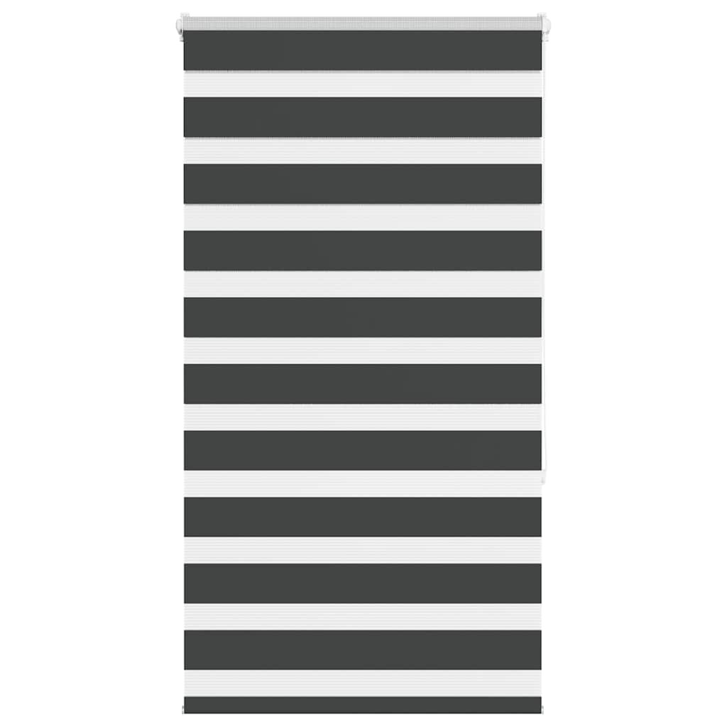 vidaXL Doppelrollo Schwarz 85x150 cm Stoffbreite 80,9 cm Polyester