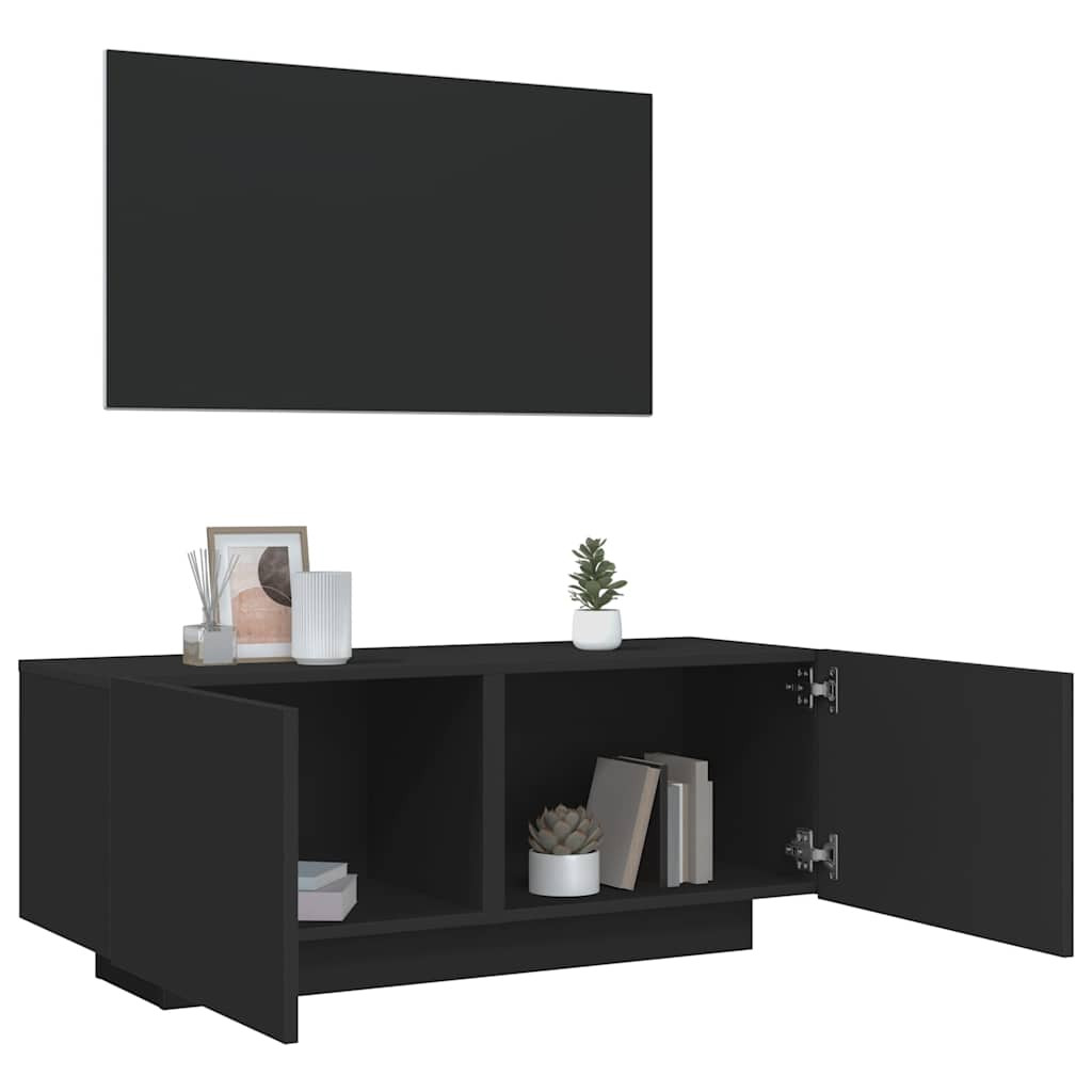 vidaXL TV-Schrank Schwarz 100x35x40 cm Holzwerkstoff