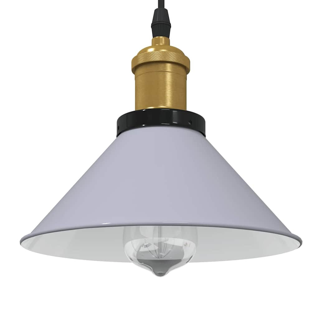 vidaXL Pendelleuchte Höhenverstellbar E27 Grau Glänzend Ø 22 cm Metall
