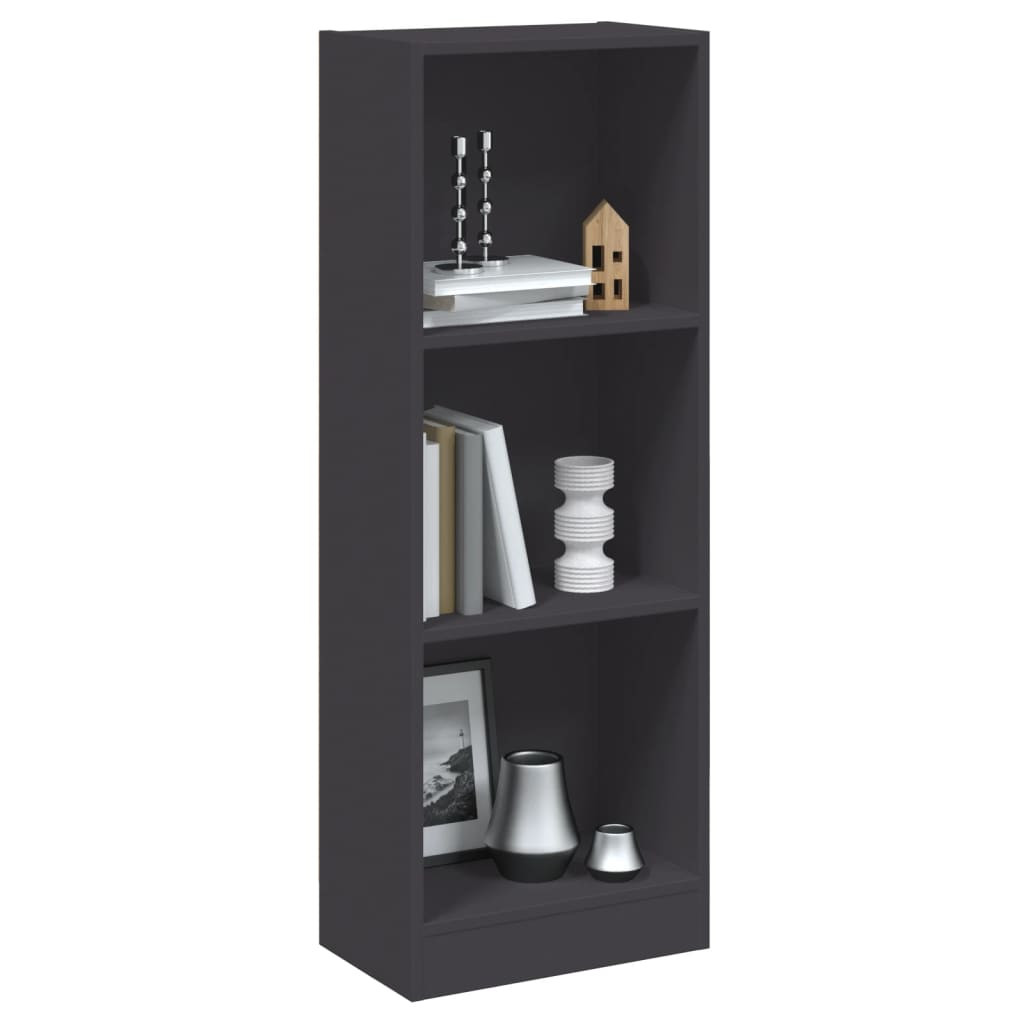 vidaXL Bücherregal 3 Fächer Grau 40x24x109 cm Holzwerkstoff