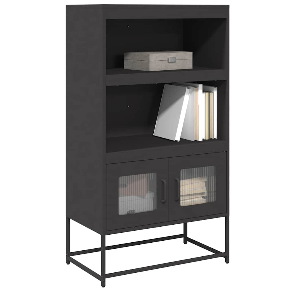 vidaXL Highboard Schwarz 68x39x123 cm Stahl