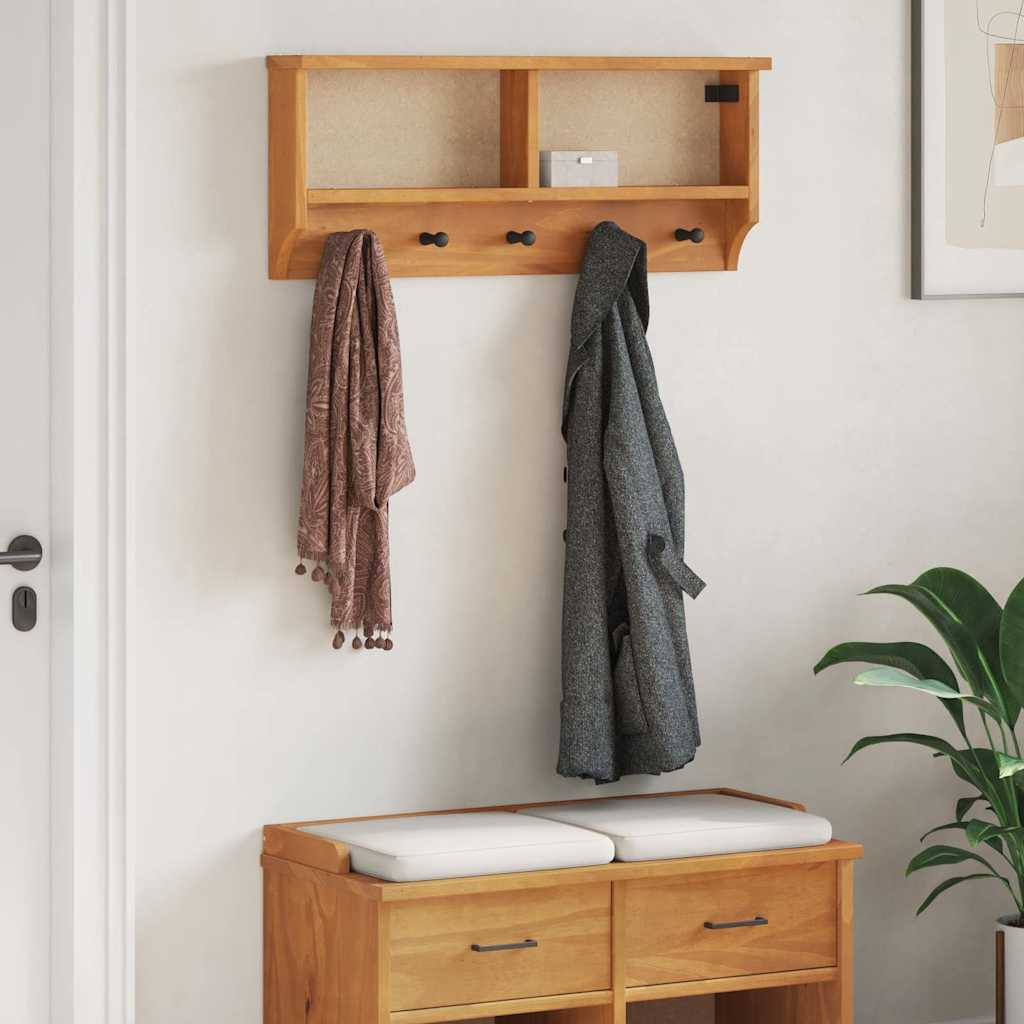 vidaXL Wandgarderobe SANDNES 87x12x35 cm Massivholz Kiefer