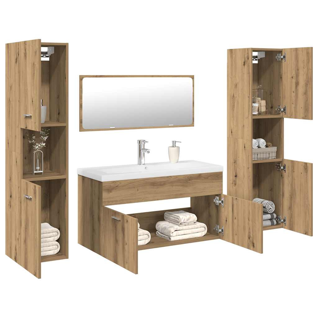 vidaXL 5-tlg. Badmöbel-Set Artisan-Eiche Holzwerkstoff
