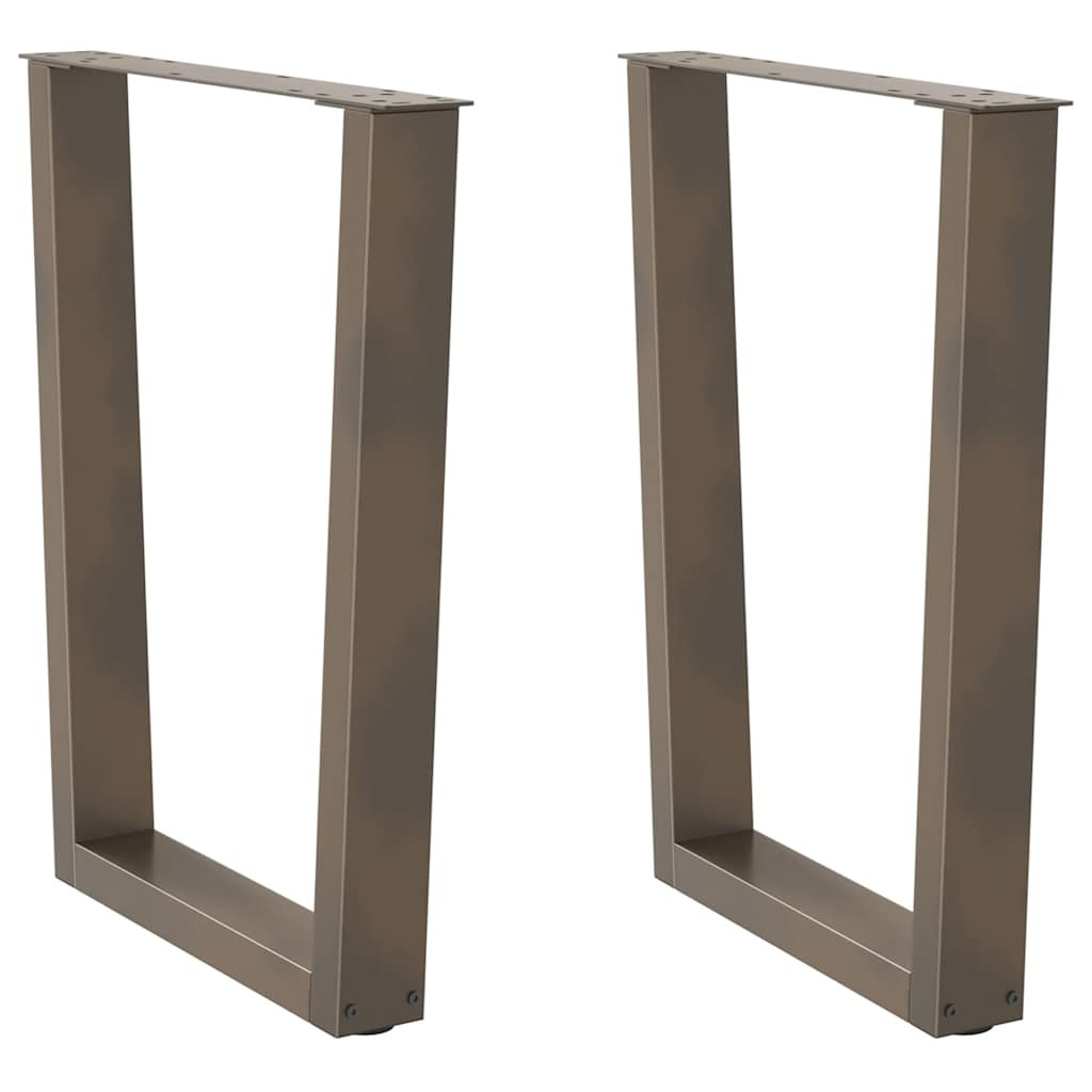 vidaXL Esstisch Beine V-Form 2 Stück Naturstahl 70x(72-73,3) cm Stahl