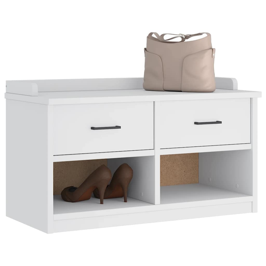 vidaXL Flurbank SANDNES Weiß 87x40x50 cm Massivholz Kiefer