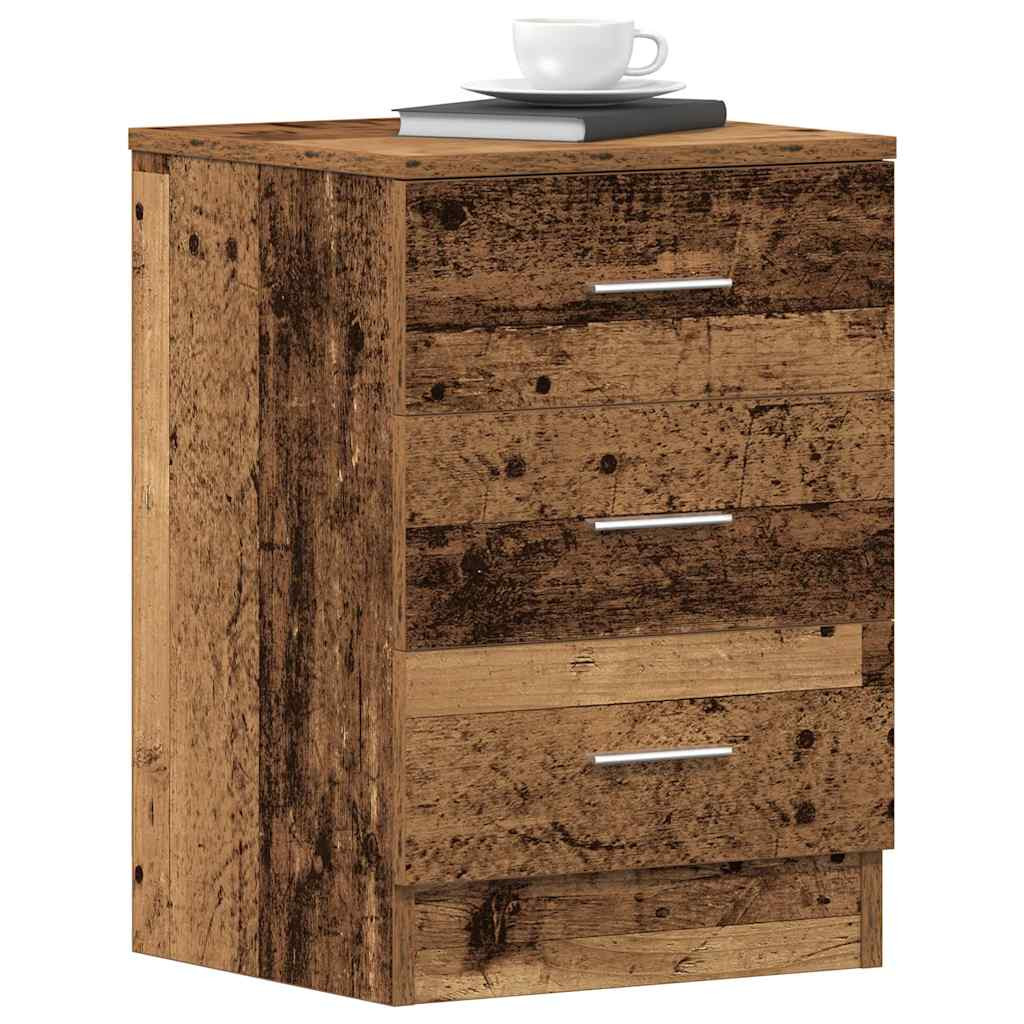 vidaXL Nachttische 2 Stk. Altholz-Optik 38x35x55 cm Holzwerkstoff