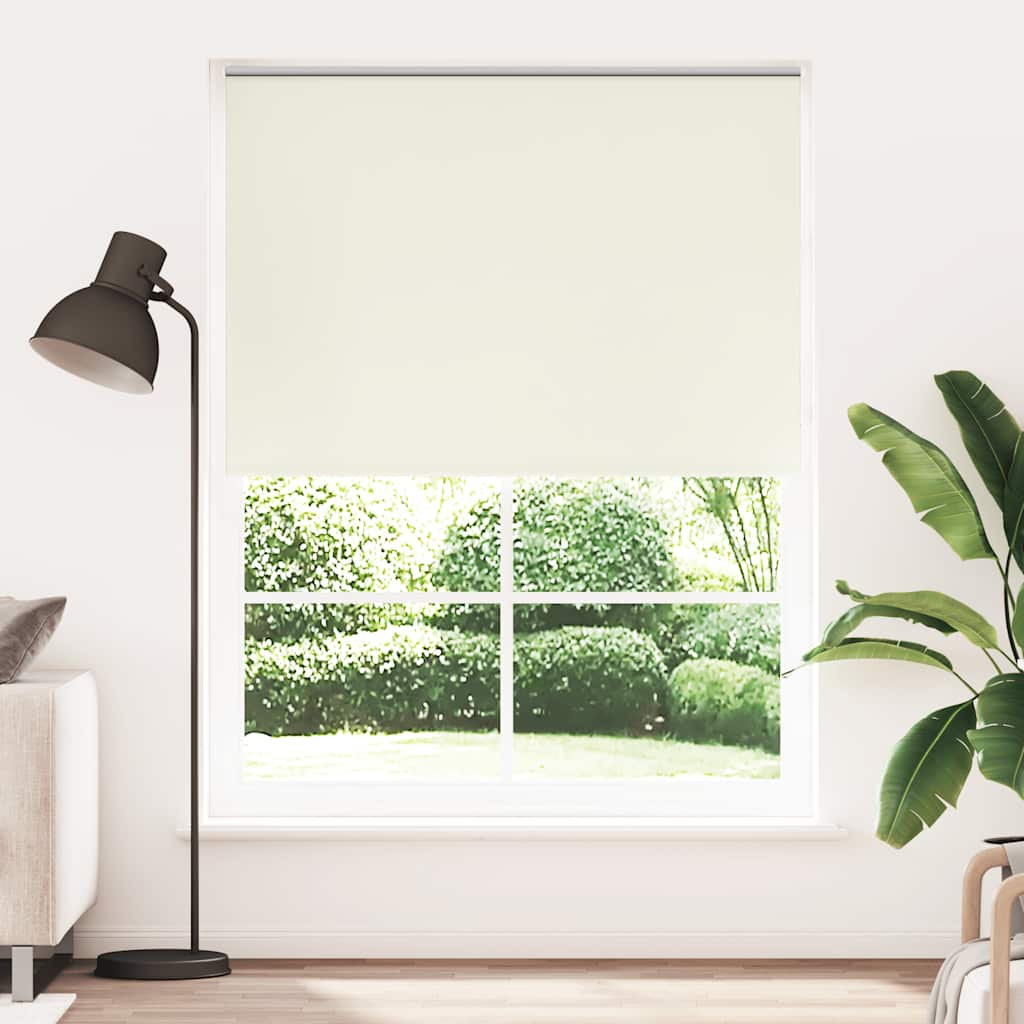 vidaXL Verdunkelungsrollo 144,4 x 230 cm, Stoffbreite 140 cm, Gebrochen Weiß