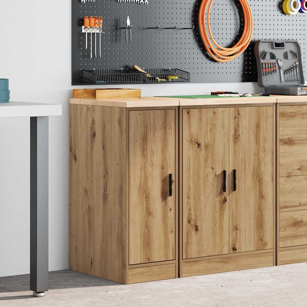 vidaXL Garagen-Aufbewahrungsschrank Artisan-Eiche Massivholz Kiefer