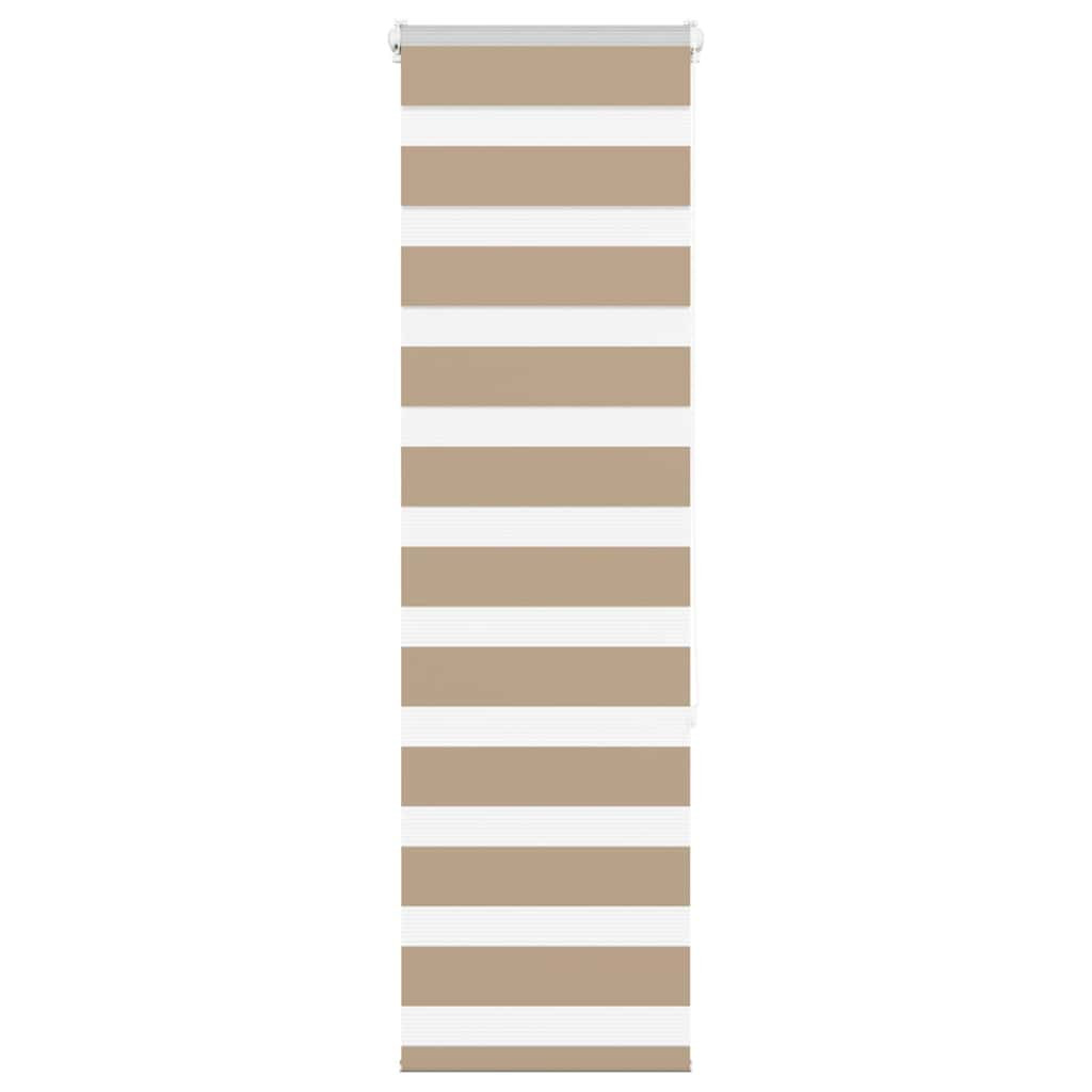 vidaXL Doppelrollo Sandbraun 45x150 cm Stoffbreite 40,9 cm Polyester