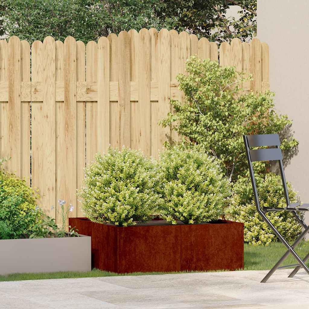 vidaXL Pflanzkübel Rostig 80x80x30 cm Wetterfester Stahl