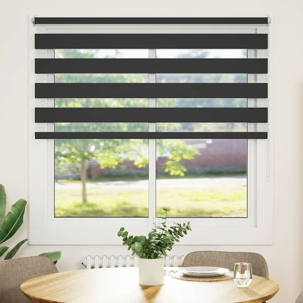 vidaXL Zebra-Rollo 140,9 x 175 cm, Stoffbreite 136,7 cm, schwarz