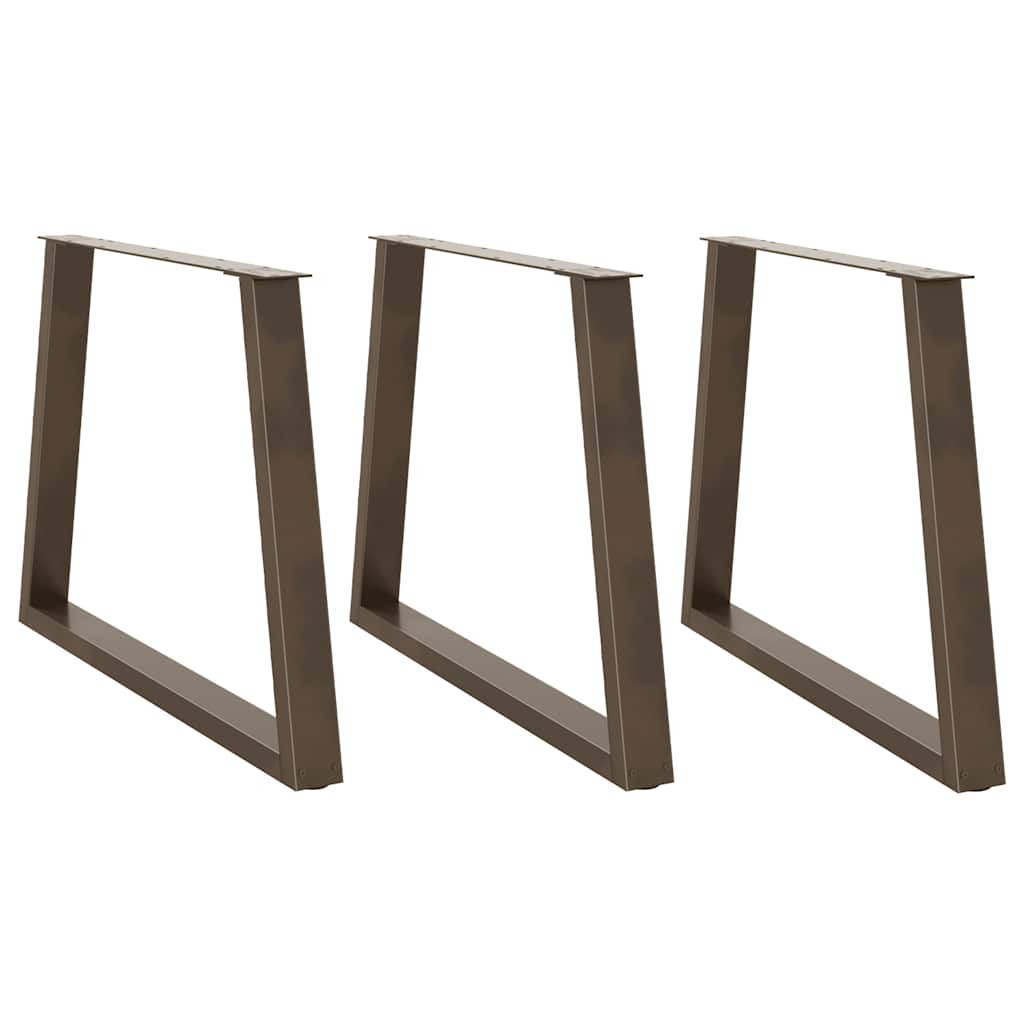 vidaXL Esstisch Beine V-Form 3 Stück Naturstahl 90x(72-73,3) cm Stahl