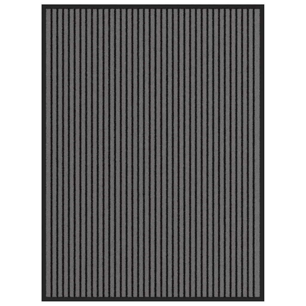 vidaXL Fußmatte Streifen Schwarz und Grau 90x120 cm