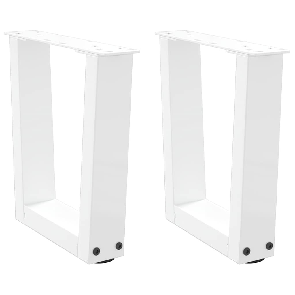 vidaXL Couchtischbeine V-Form 2 Stück Weiß 40x(30-31,3) cm Stahl