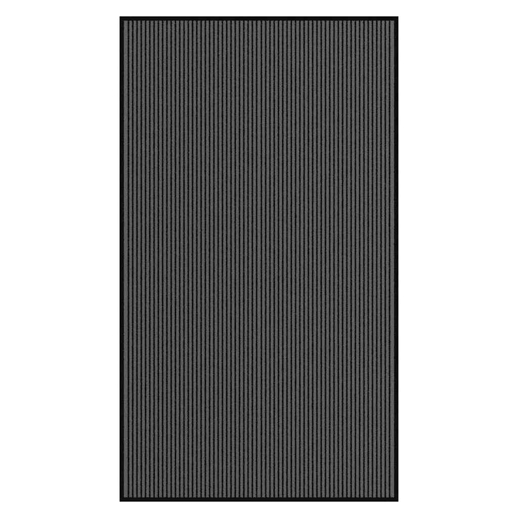 vidaXL Fußmatte Streifen Schwarz und Grau 115x200 cm