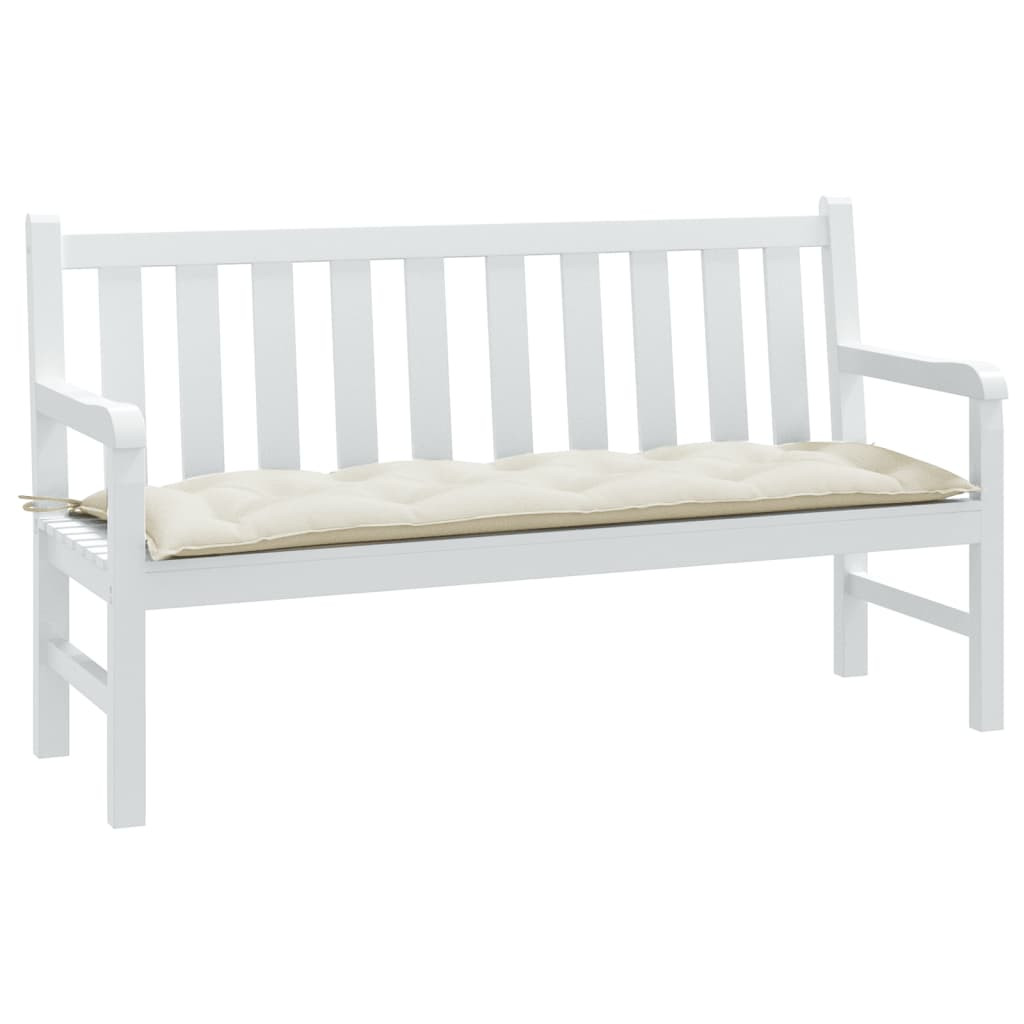 vidaXL Gartenbank-Auflage Melange Creme 150x50x7 cm Stoff