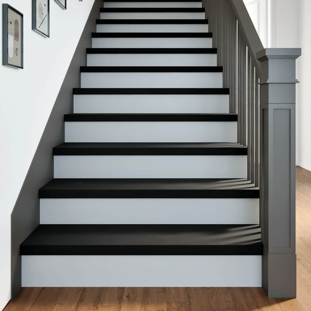 vidaXL Treppenstufen 4 Stk. Braun-Schwarz 90x30x2 cm Massivholz Eiche
