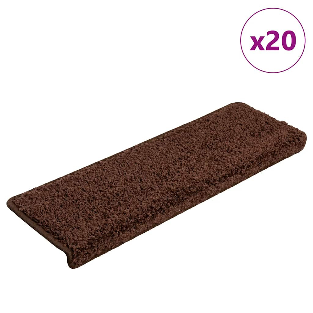vidaXL Stufenmatten 20 Stk. 65x21x4 cm Braun Rechteckiger Rand