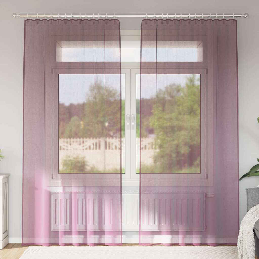 vidaXL Voile Vorhänge mit Stangentaschen 2 Stk. Lila