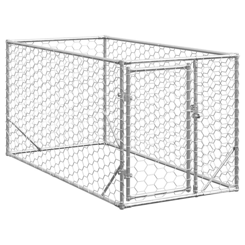 vidaXL Outdoor-Hundezwinger mit Tür 2x1x1 m Verzinkter Stahl