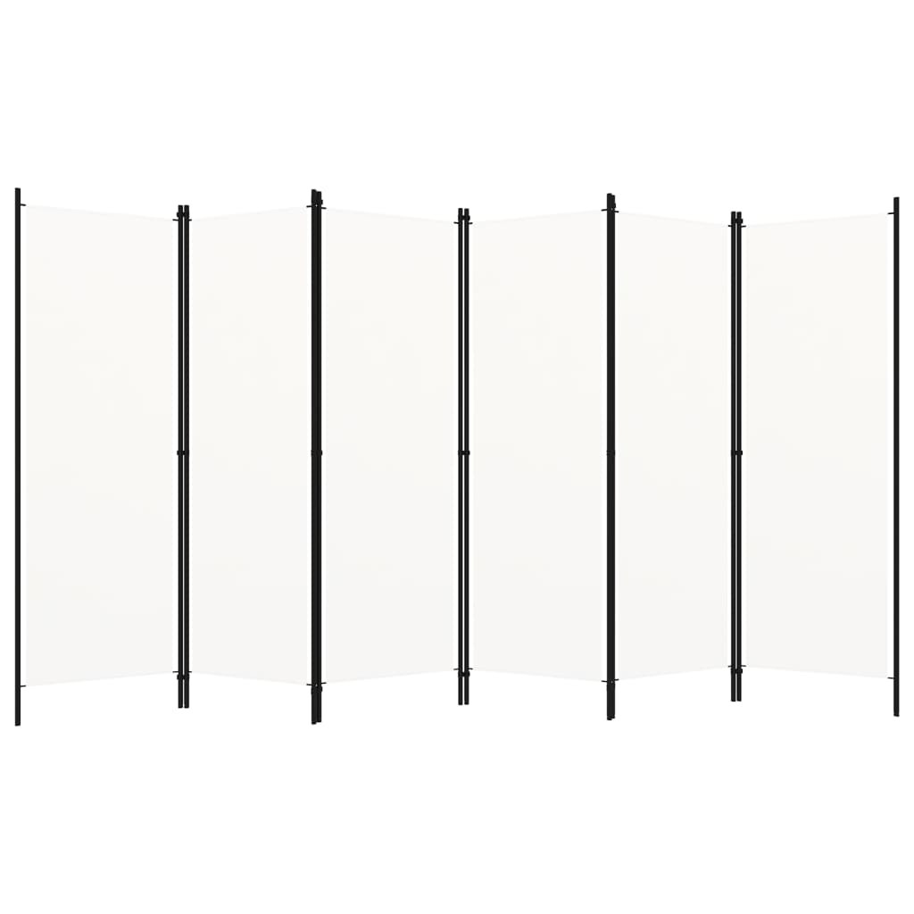 vidaXL 6-tlg. Raumteiler Weiß 300x180 cm