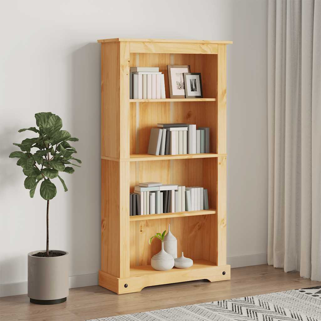 vidaXL Bücherschrank 4 Fächer Mexiko-Stil Kiefernholz 80x29x150 cm