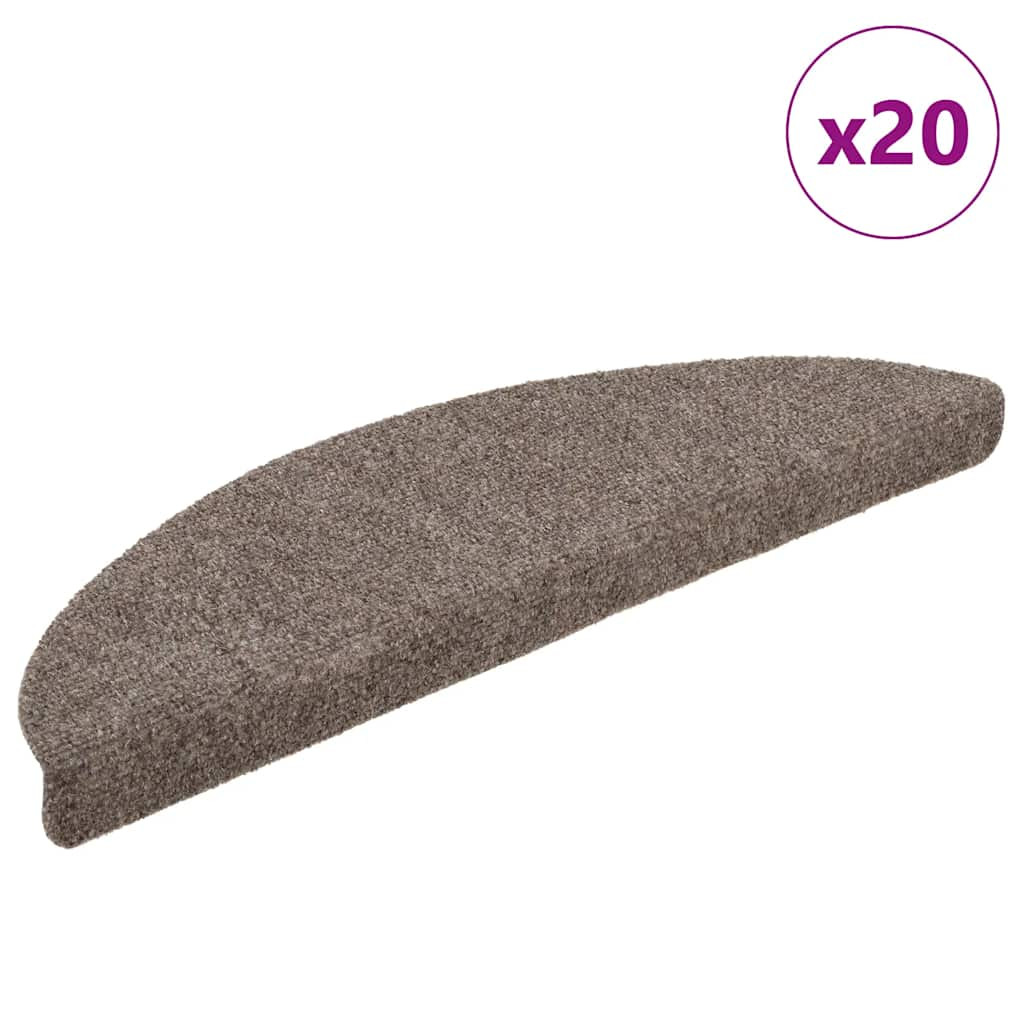 vidaXL Stufenmatten Selbstklebend 20 Stk. 56x17x3 cm Beige Halbrund